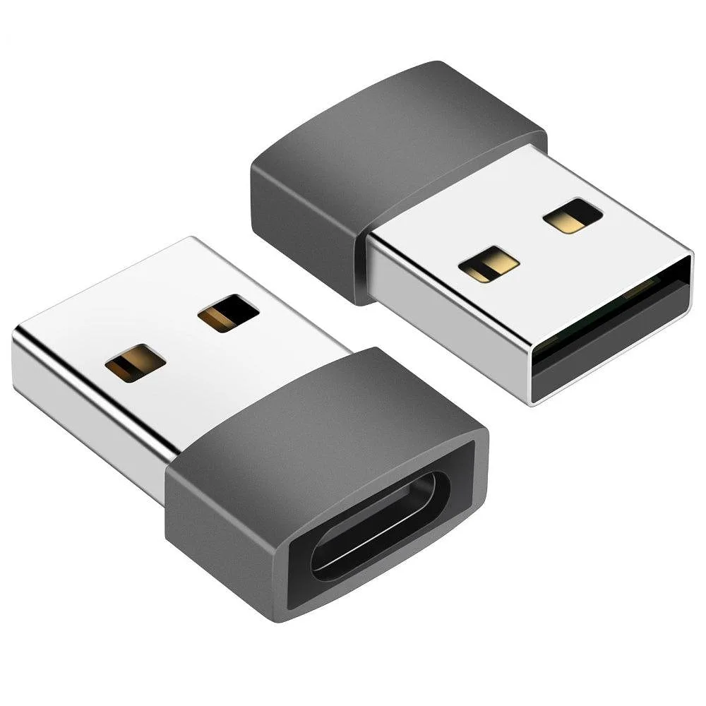 On The Go Adapter Usb C Till Usb A I Metal, Grå