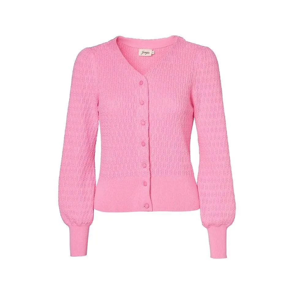 Kort Cardigan I Bomull - Johanna Pink