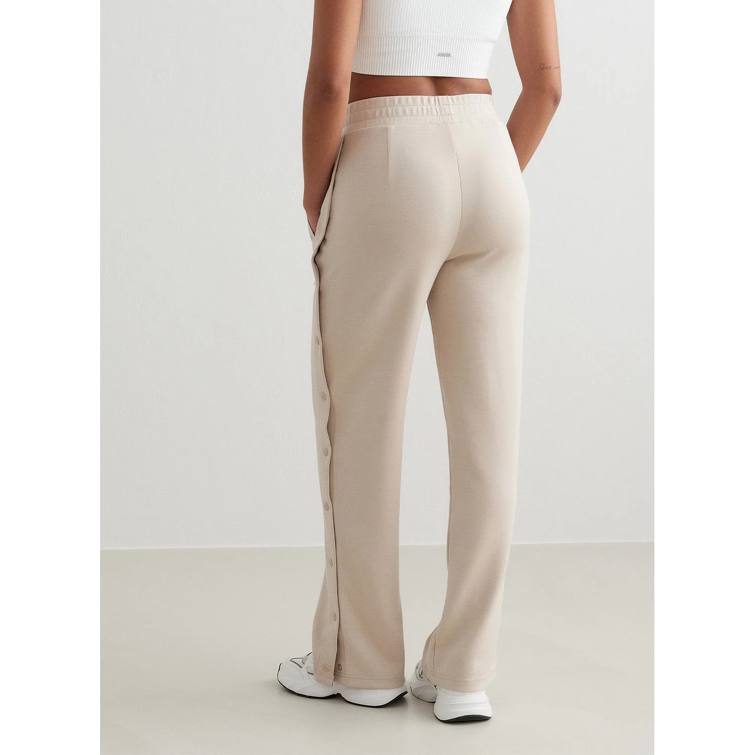 Café Au Lait Comfy Buttoned Pants