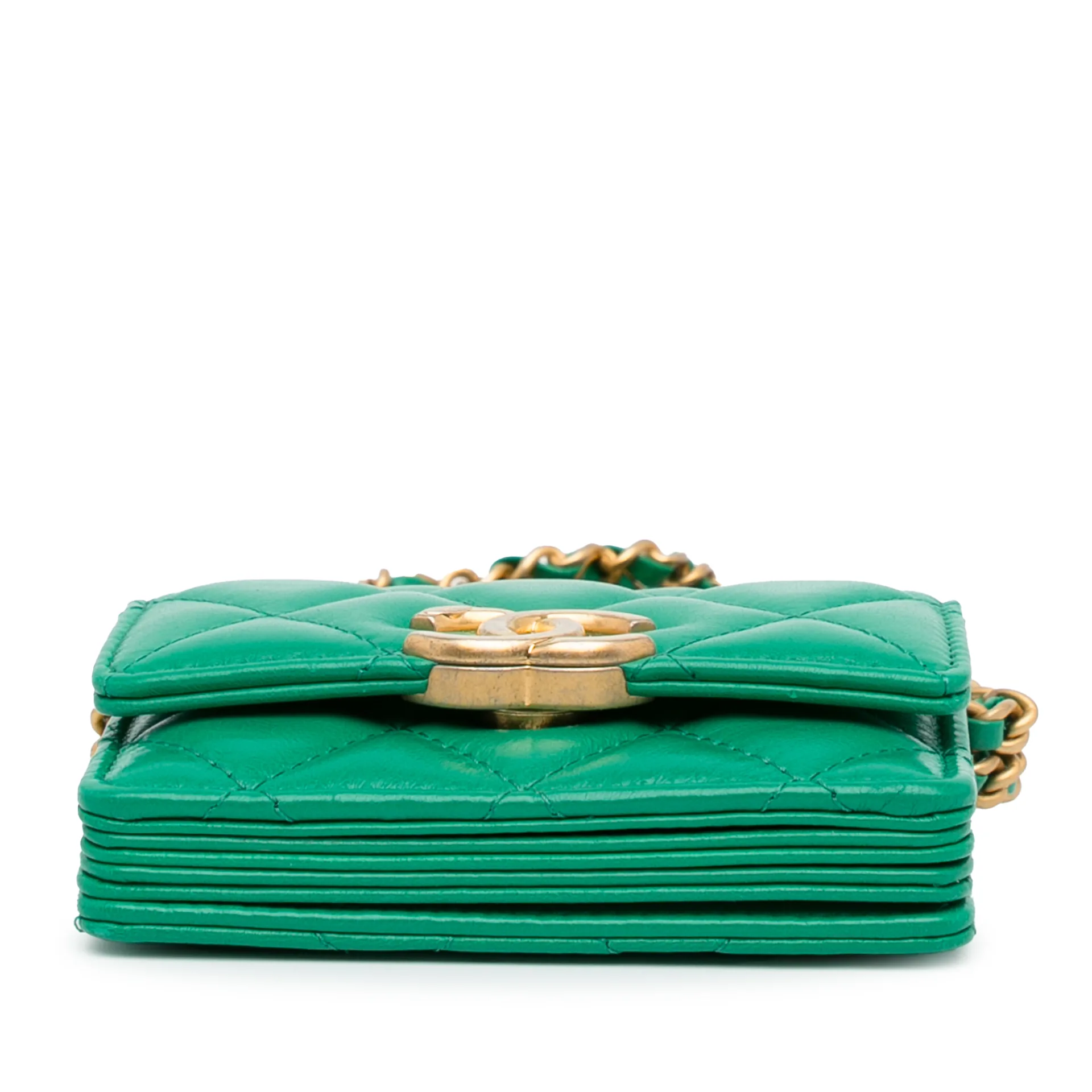 Chanel Cc Quilted Lambskin Clutch With Chain