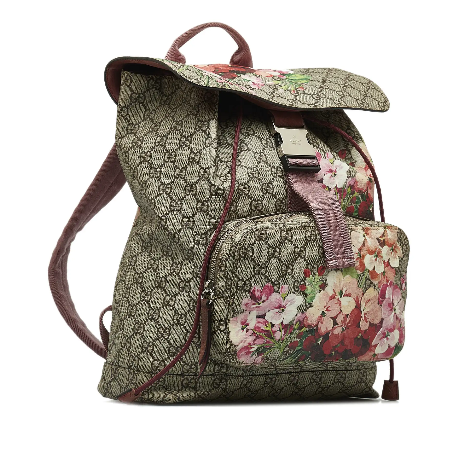 Gucci Gg Supreme Blooms Single Buckle Backpack