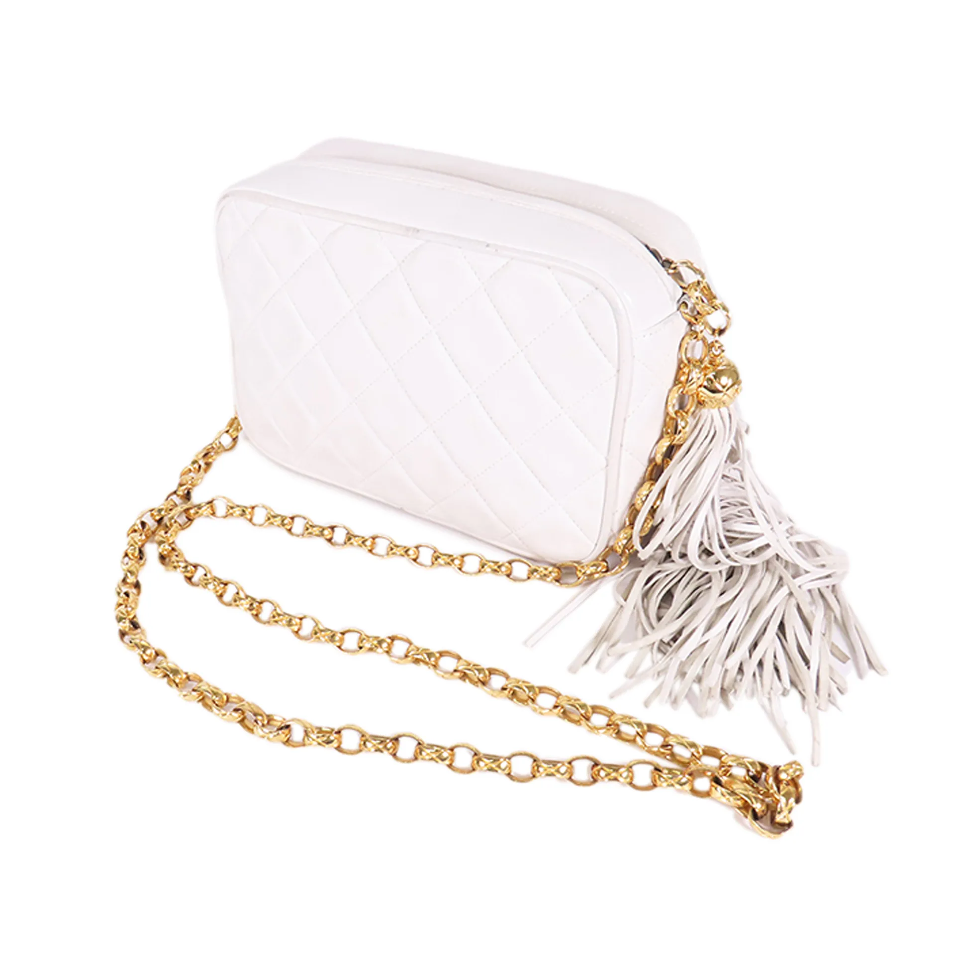 Chanel Cc Lambskin Tassel Crossbody Bag