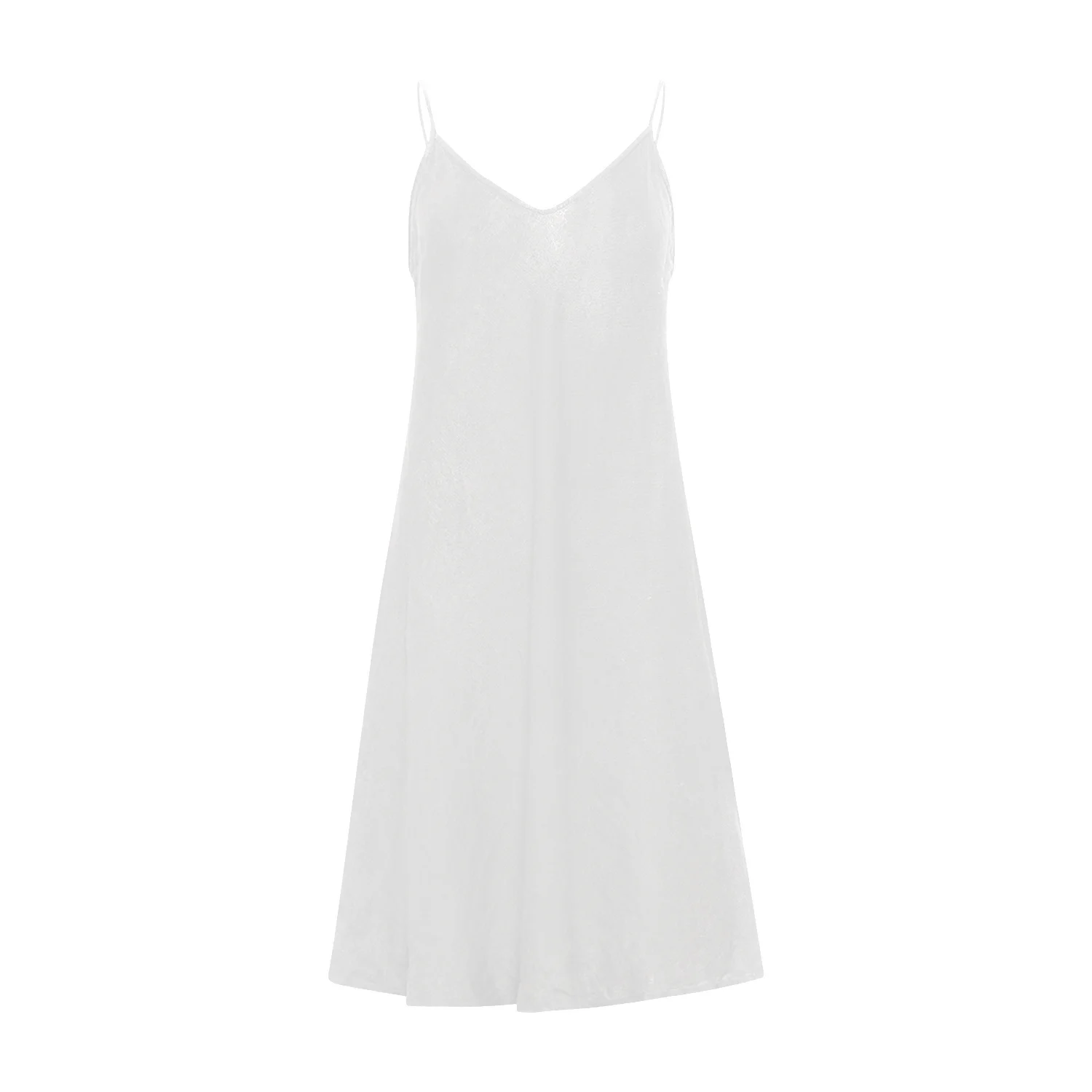 Abbelone, Midi Dress, Linen - White