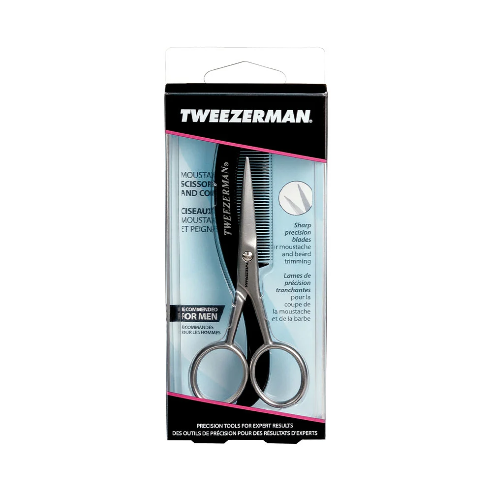 Moustache Scissors With Comb från Tweezerman Åhléns