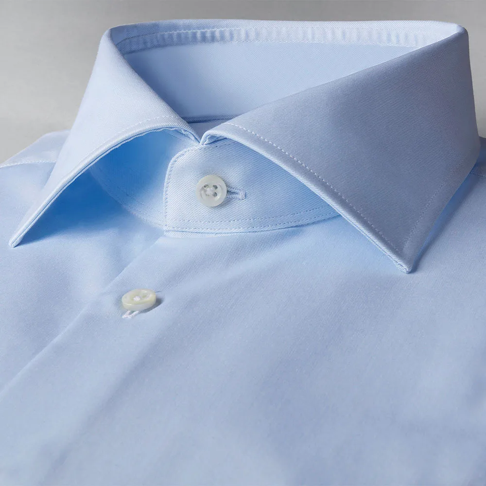 Fitted Body Shirt In Superior Twil lLight Blue