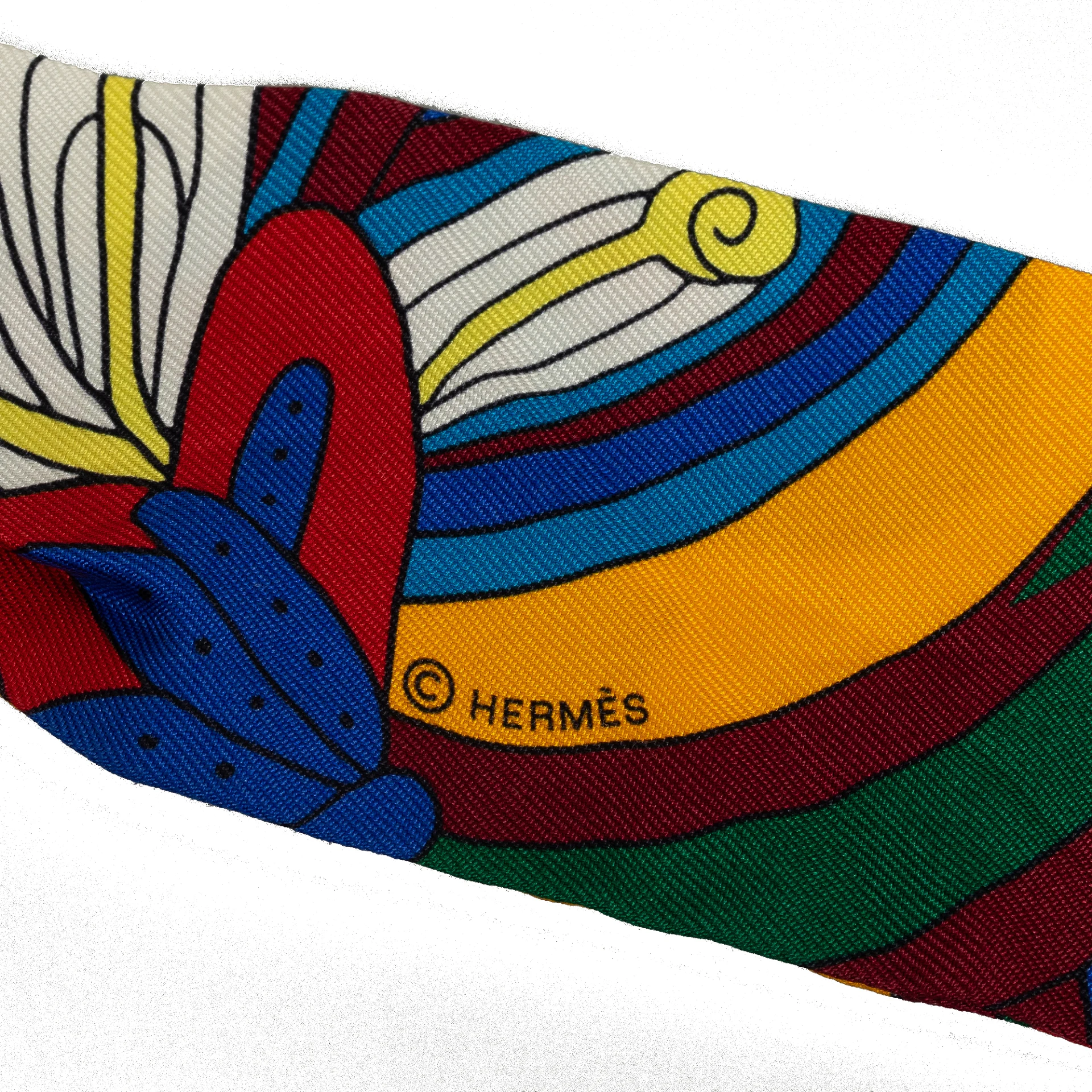 Hermes Printed Twilly Silk Scarf