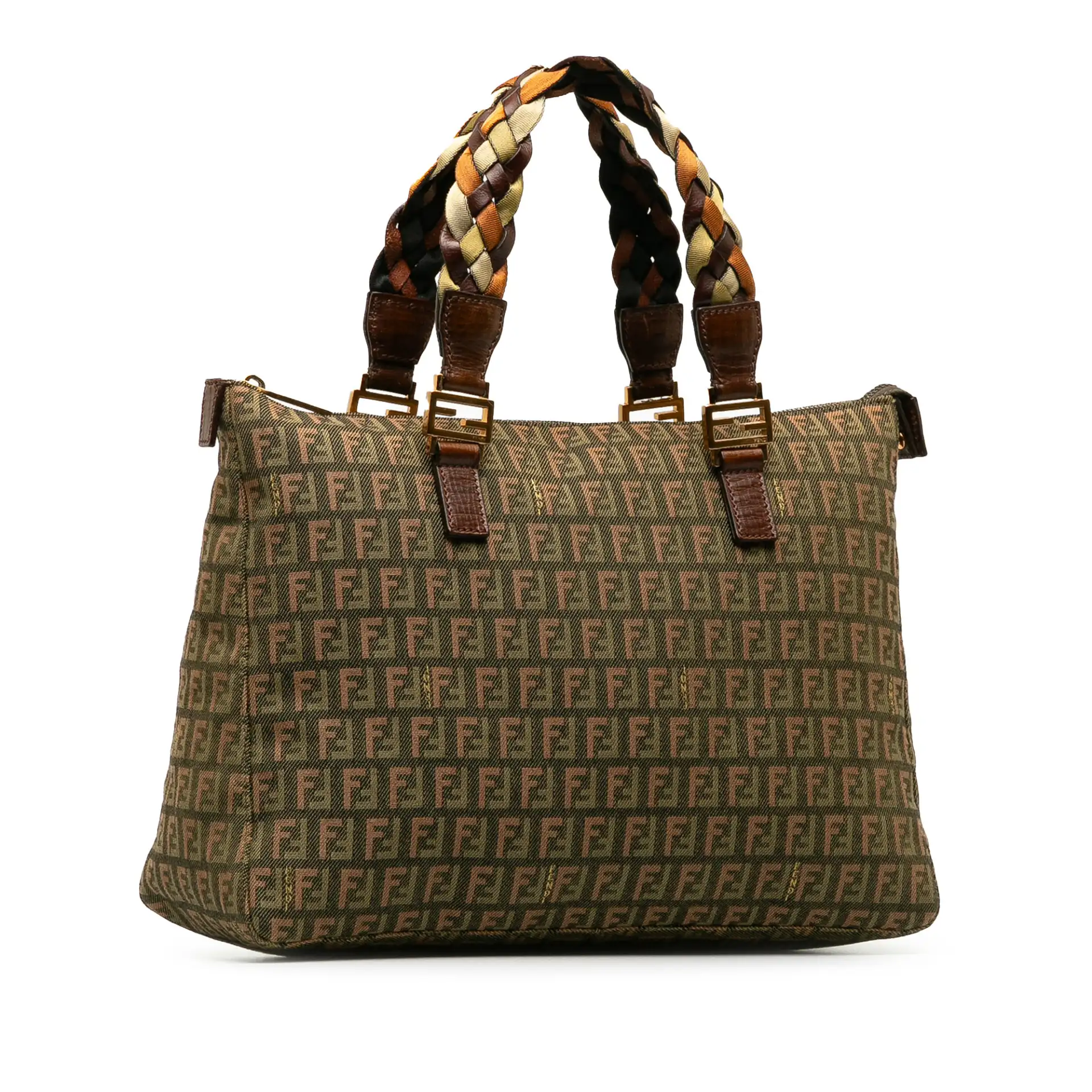 Fendi Zucchino Braided Roll Tote