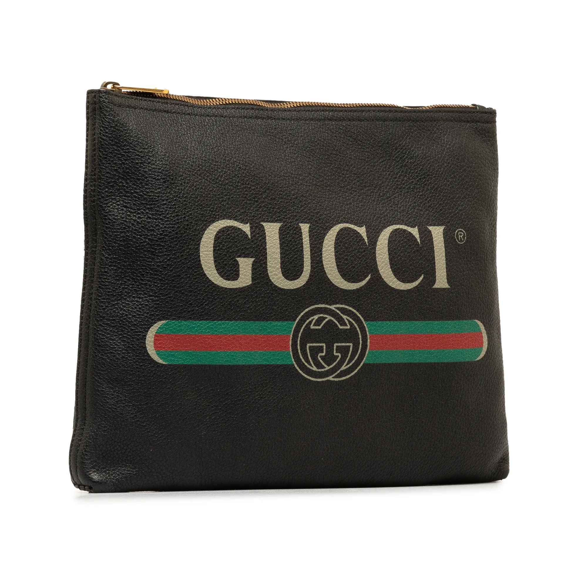 Gucci Leather Gucci Logo Clutch Bag