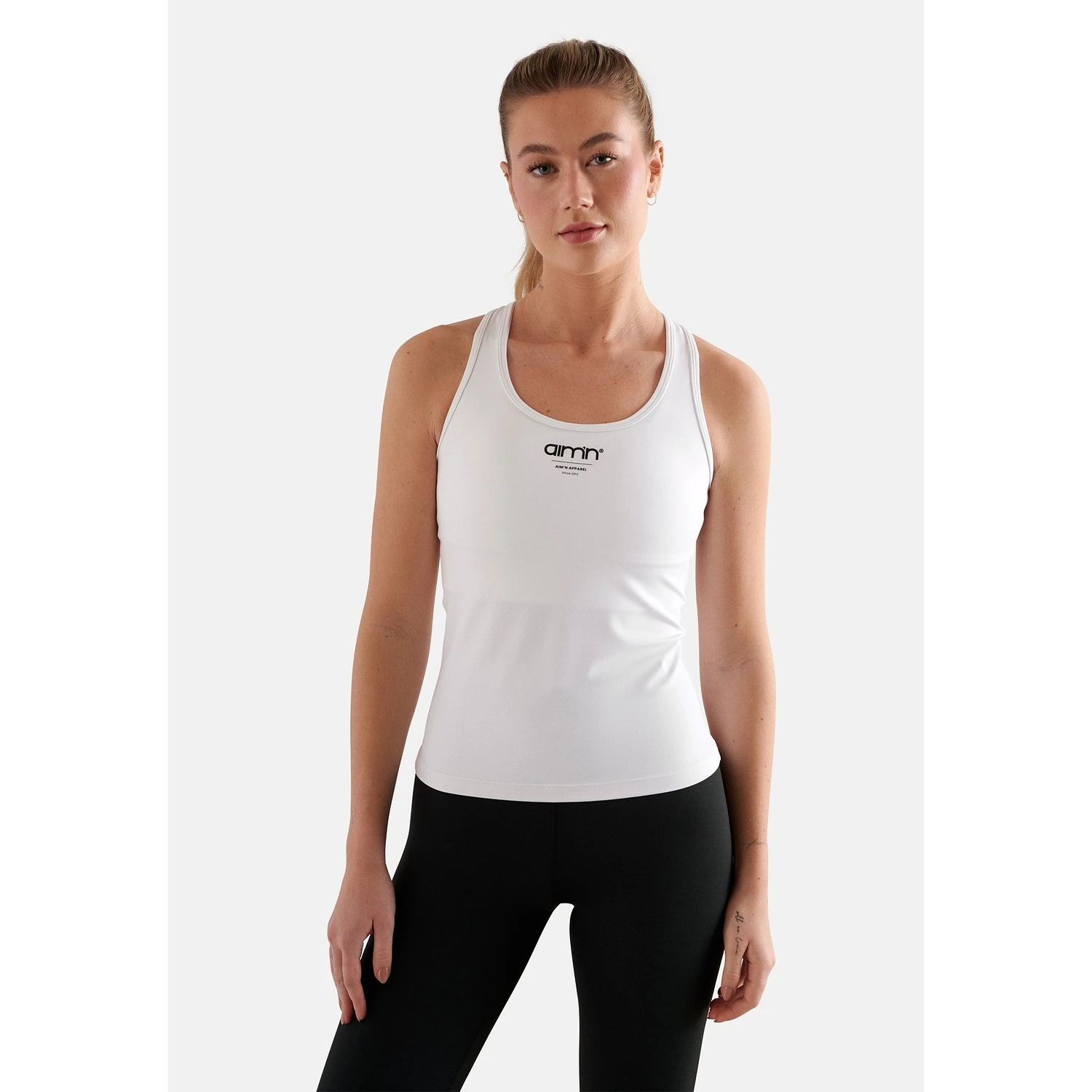 White Edge Core Racerback Singlet