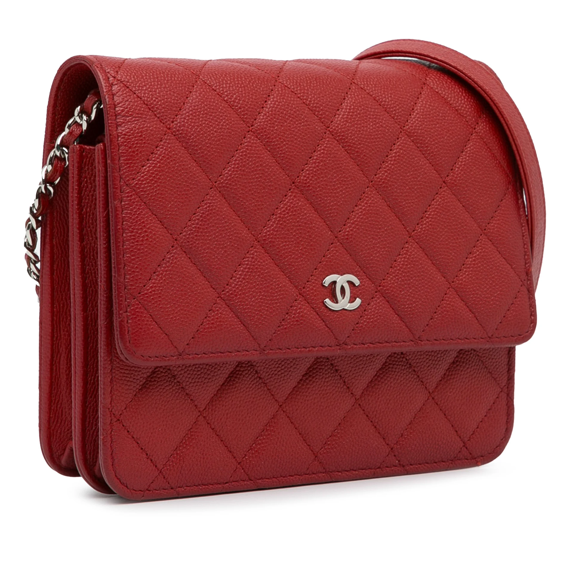 Chanel Mini Square Caviar Wallet On Chain