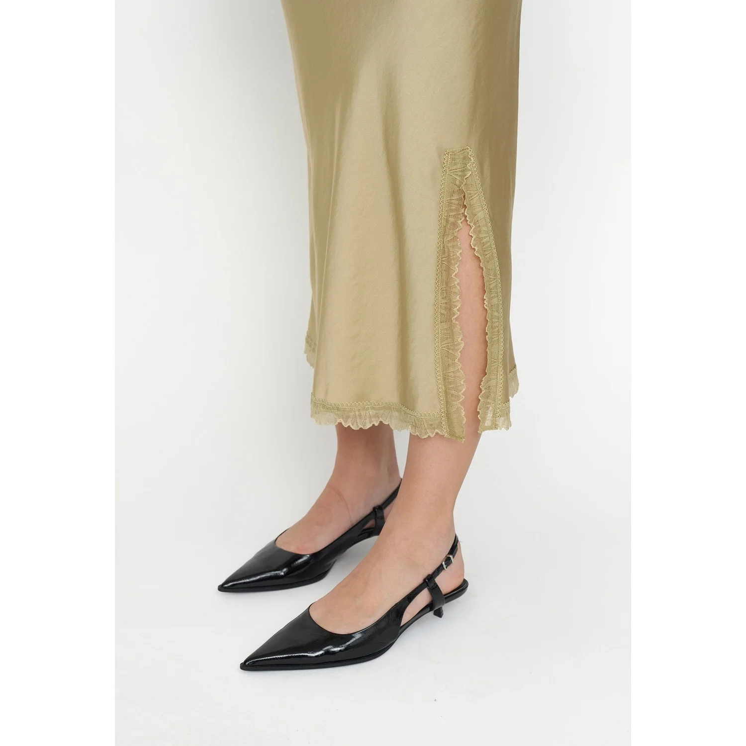 Srsylvie Midi Skirt - Olive Gray