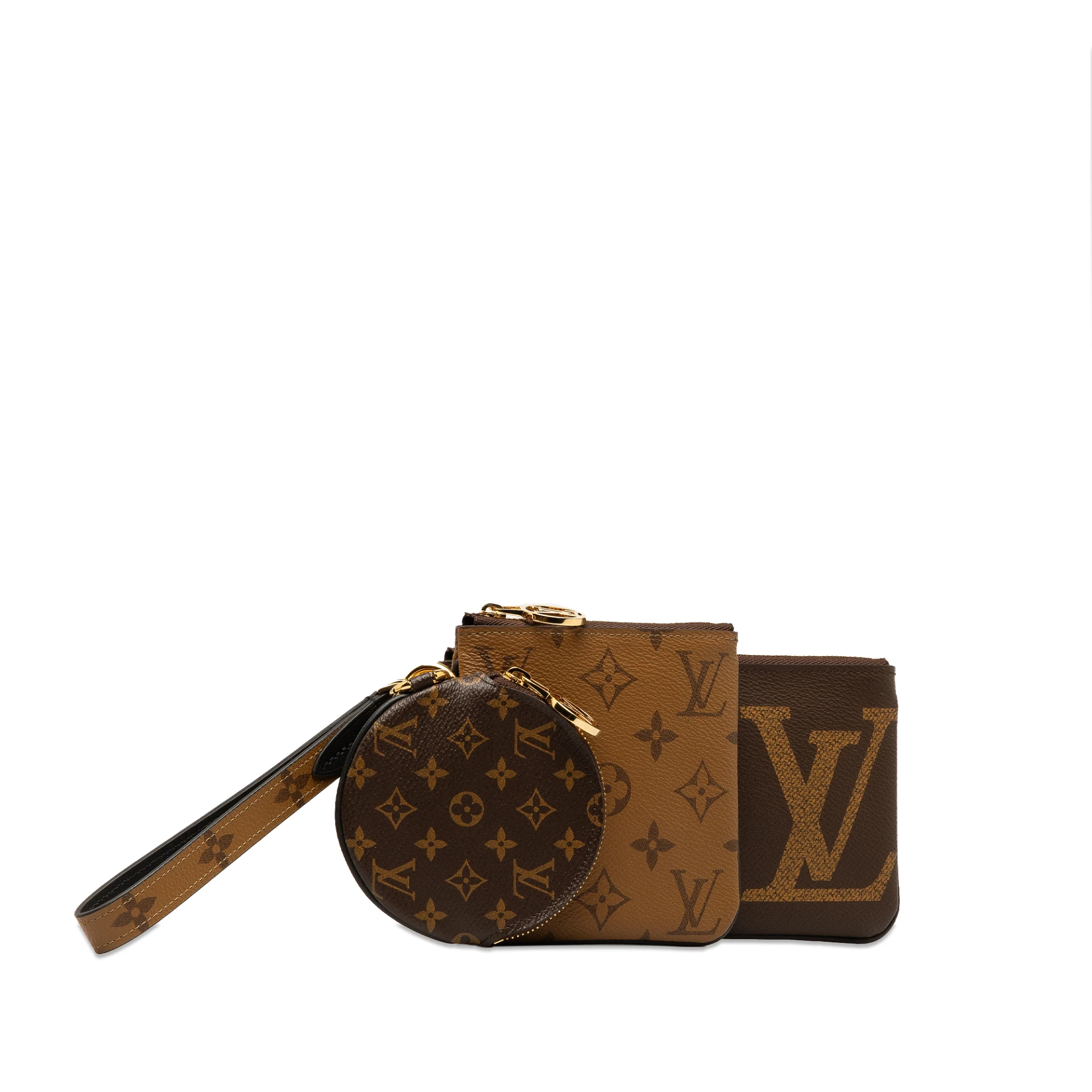 Louis Vuitton Monogram Reverse Giant Trio Pouch