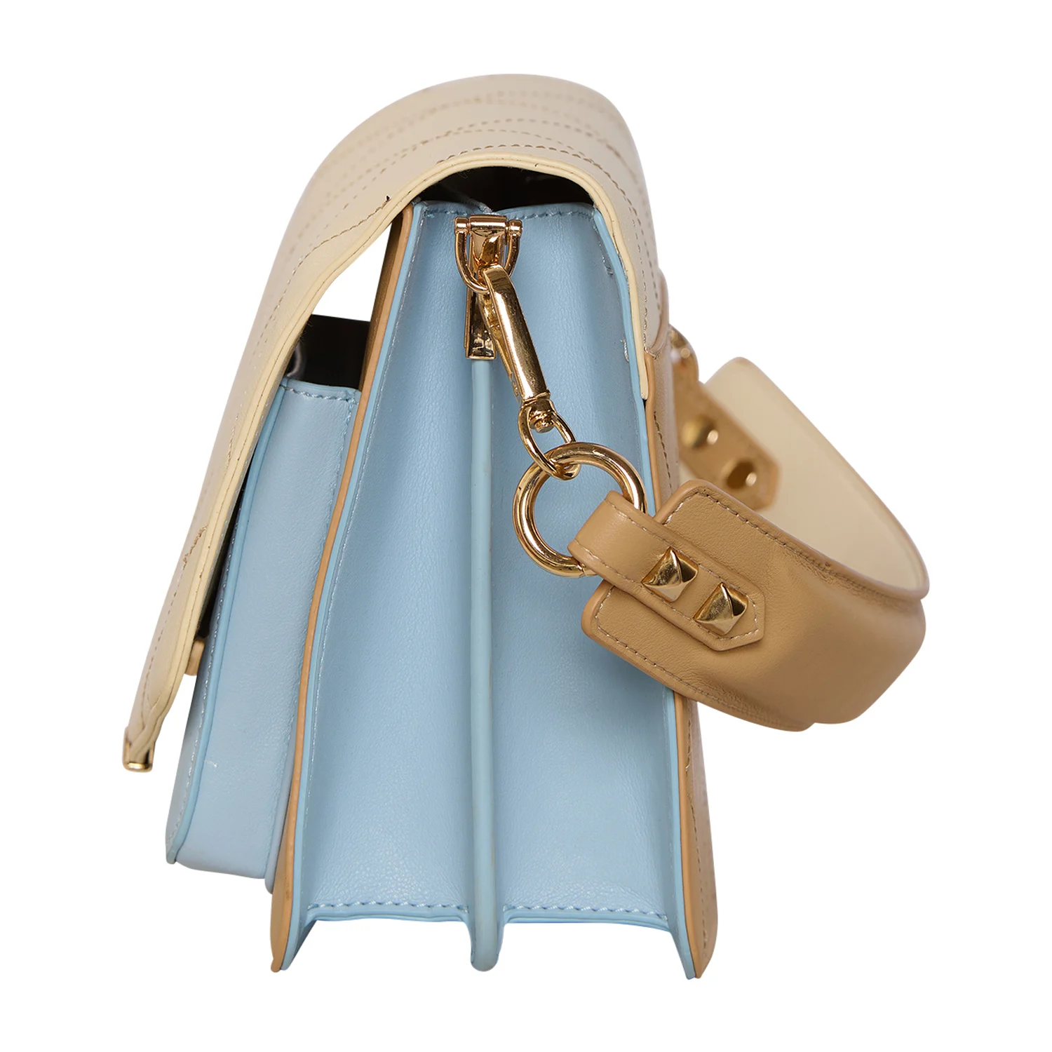 Blanca Multi Compartment Bag - Offwhite/lightblue/camel