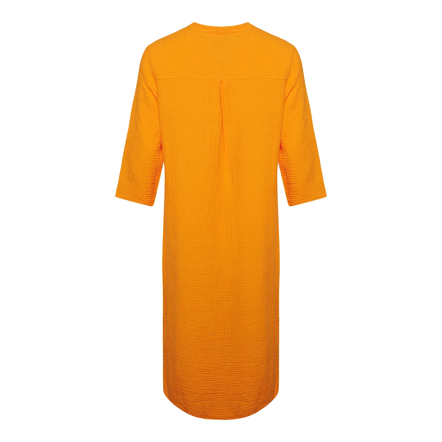 18970p, Long Shirt Dress With Pocket, Double Cotton - Mandarin