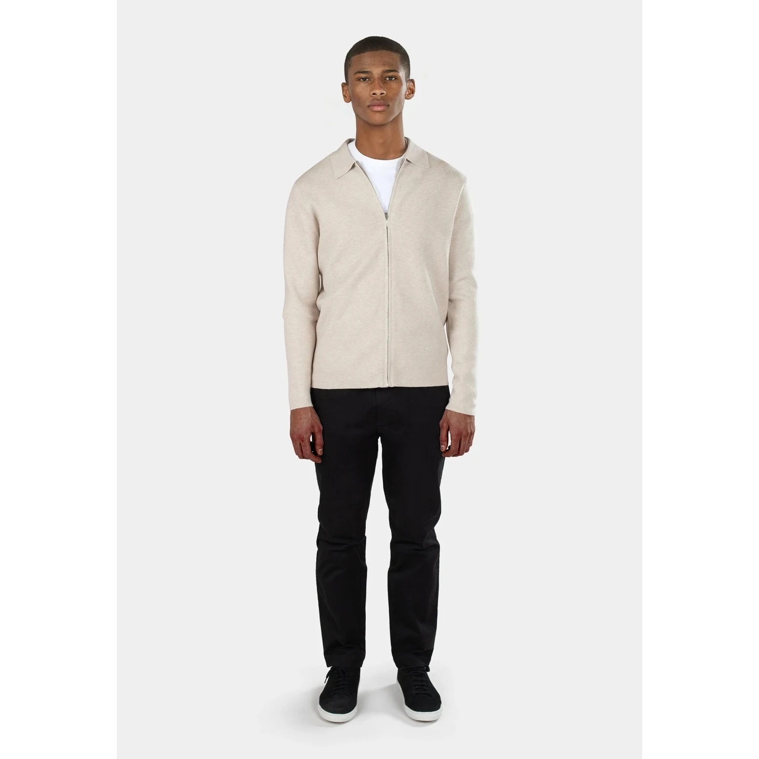 Colby Knitted Full Zip - Beige