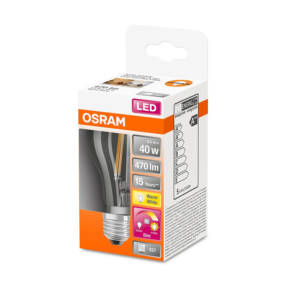 LED CL A 40 NORMAL E27 FIL GLOWdim