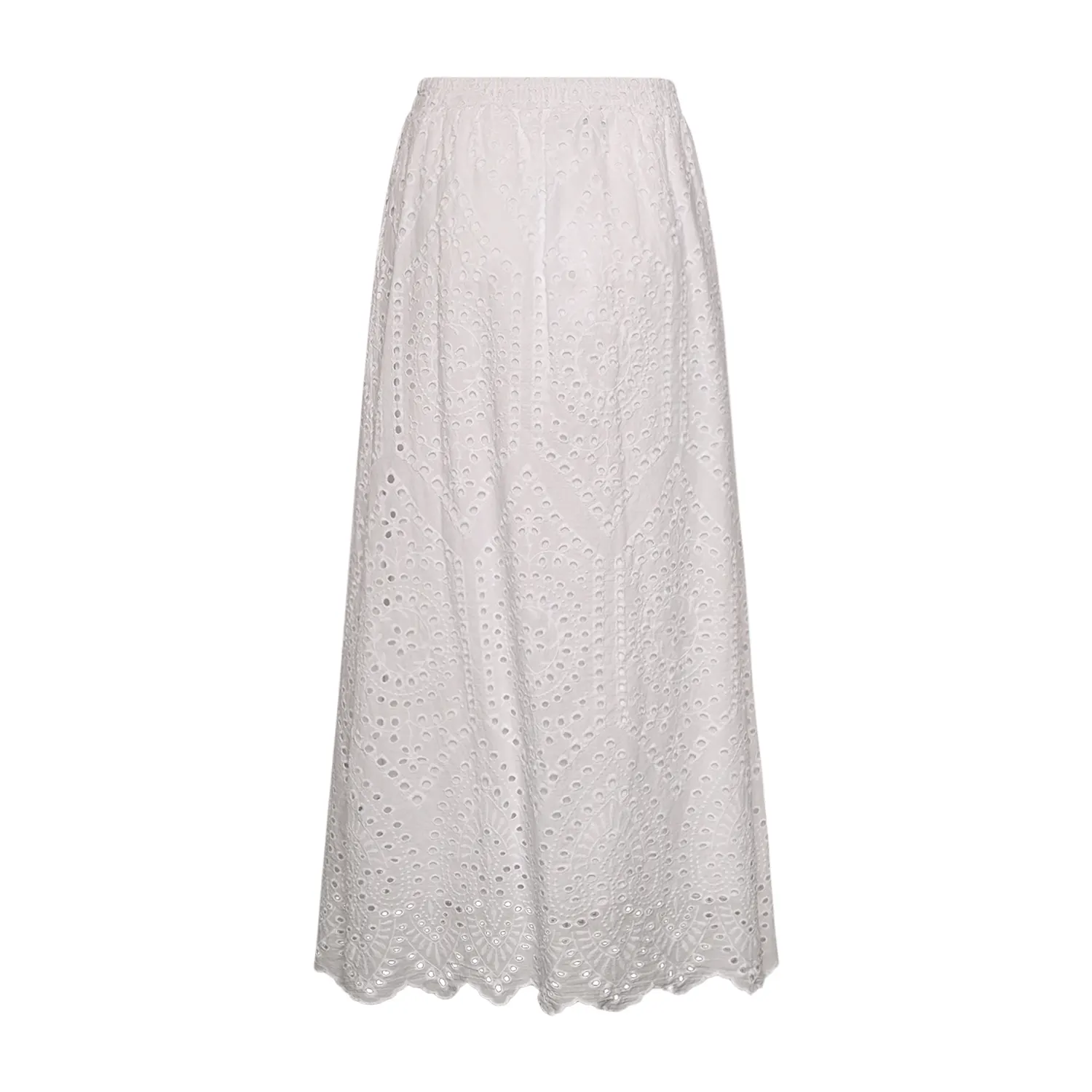 Dalia, Long Skirt, Cotton - White