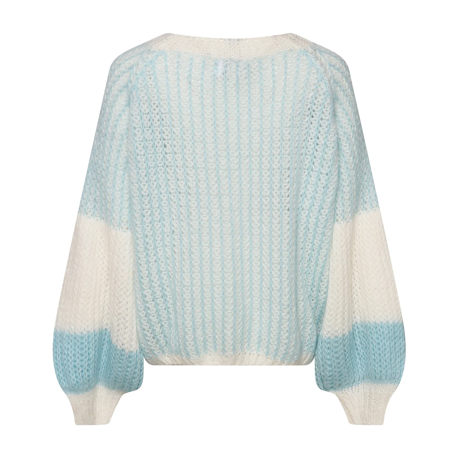 Liana Knit Sweater - Lightblue/white