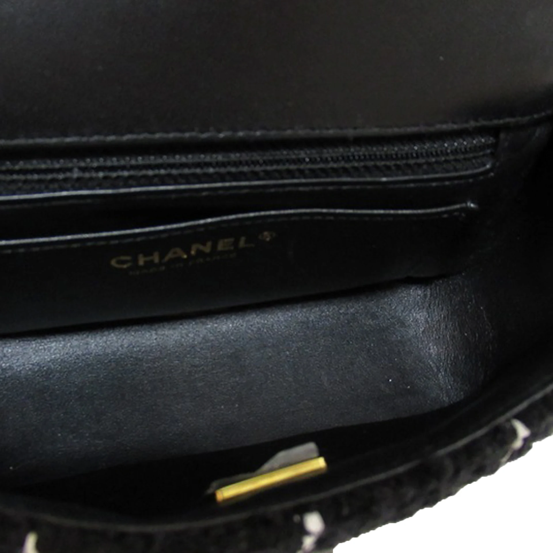 Chanel Mini Tweed Camellia Flap