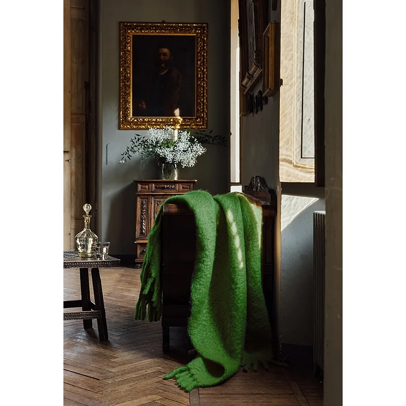 Chunky Mohair Filt Grass Green