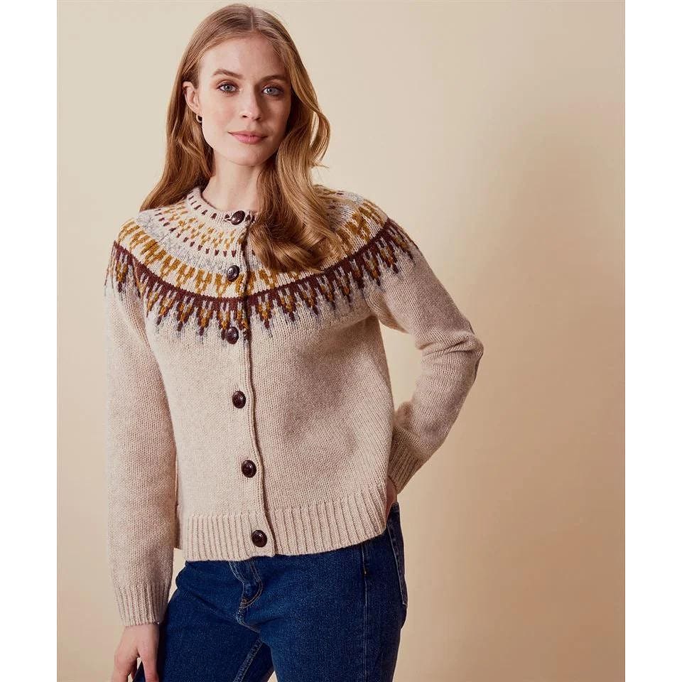 Beige Stickad Cardigan  - Joelle Beige