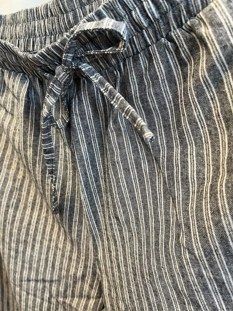 Hansina, Pants - Deepest Grey Stripe