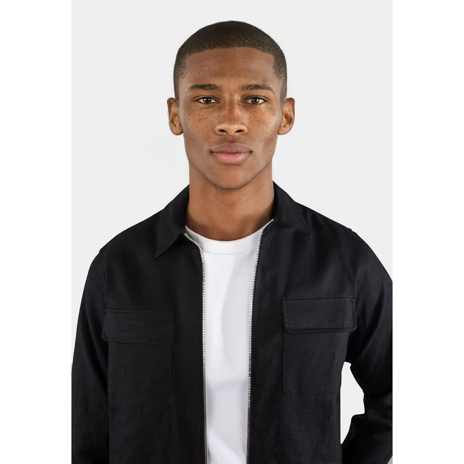 Quincy Linen Overshirt - Black