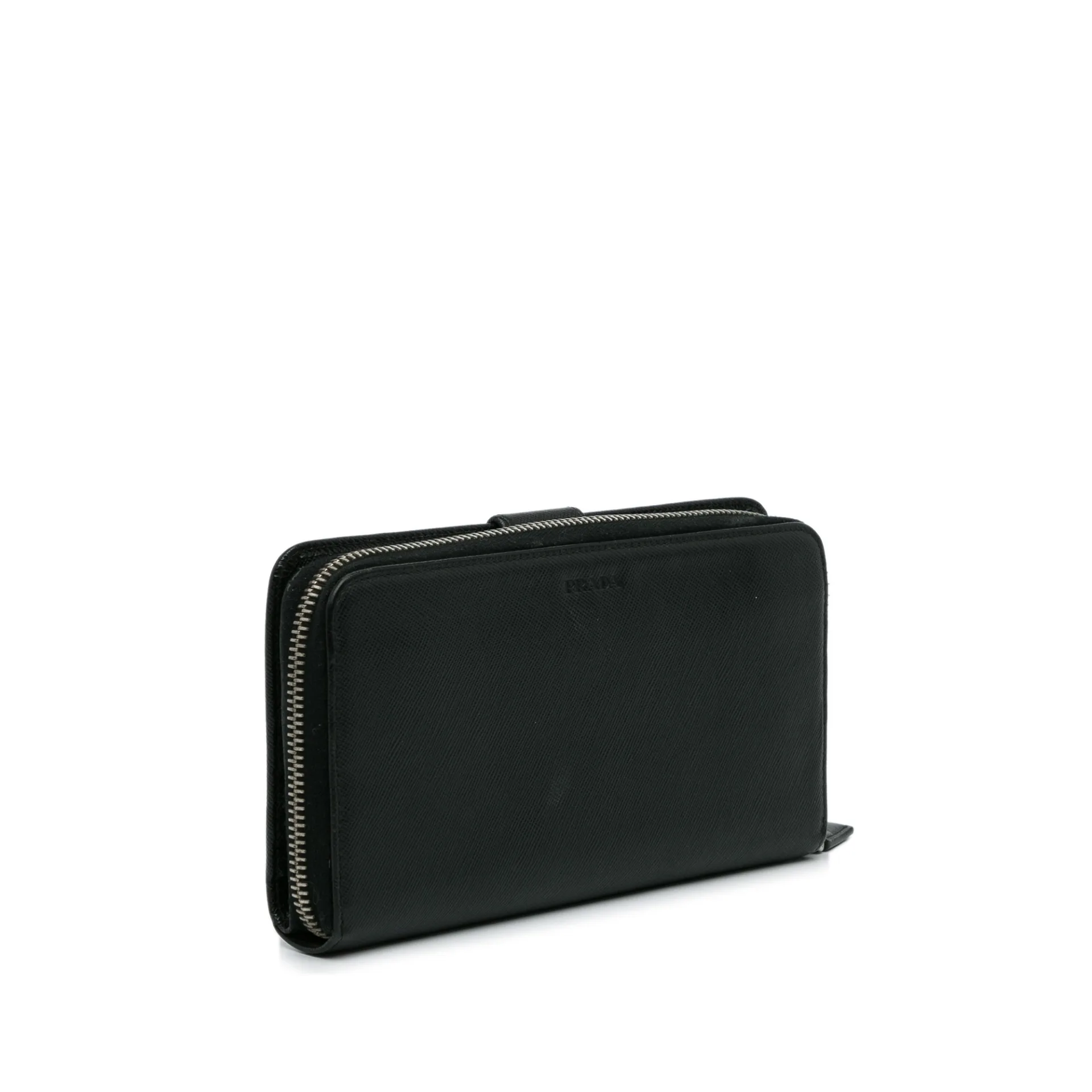 Prada Saffiano Zip Around Long Wallet