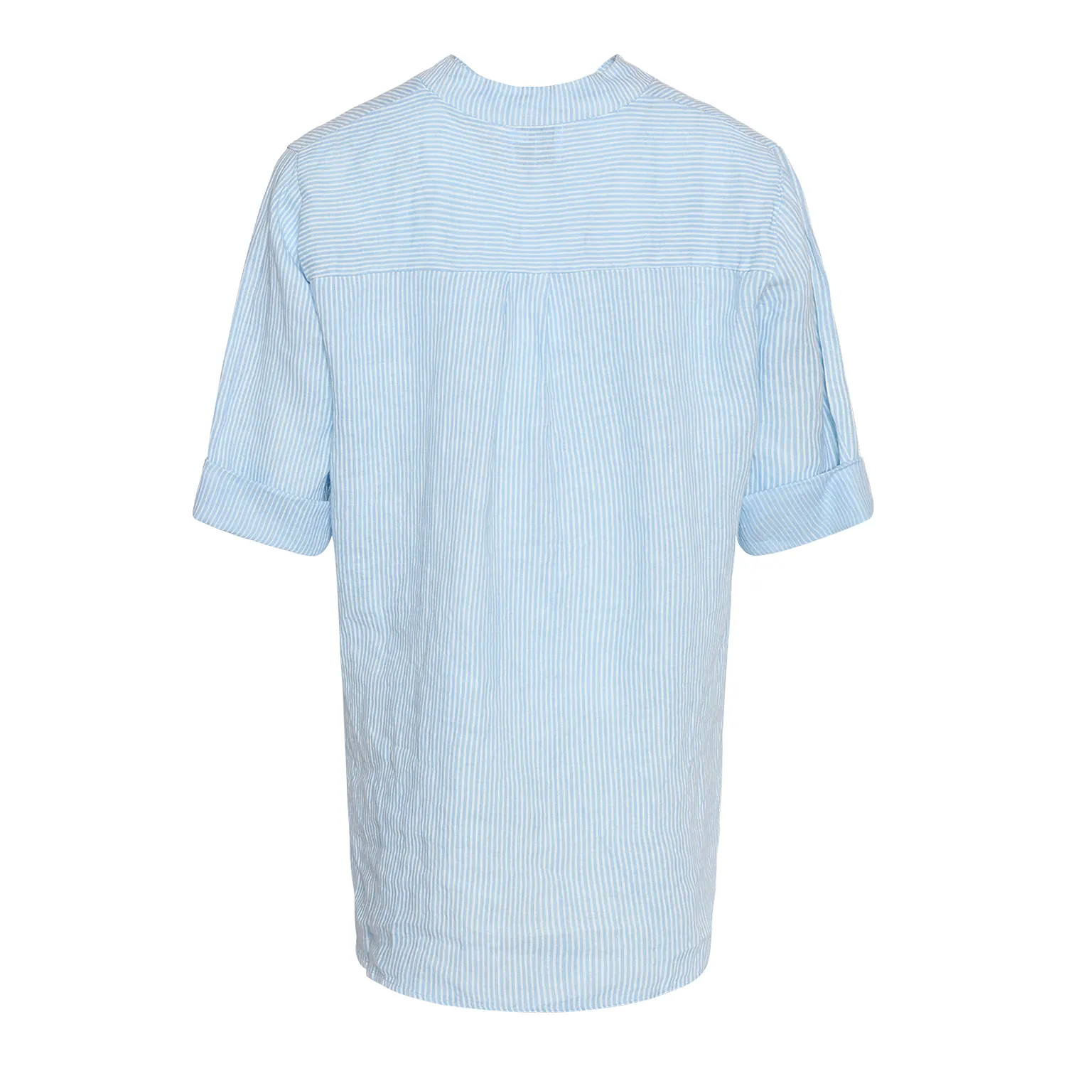 17661, Shirt Stripe, Linen - Light Blue Stripe