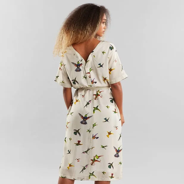 Dress Bornholm Floral Hummingbirds Multi Color