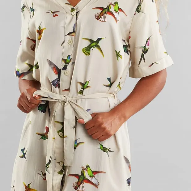 Dress Bornholm Floral Hummingbirds Multi Color