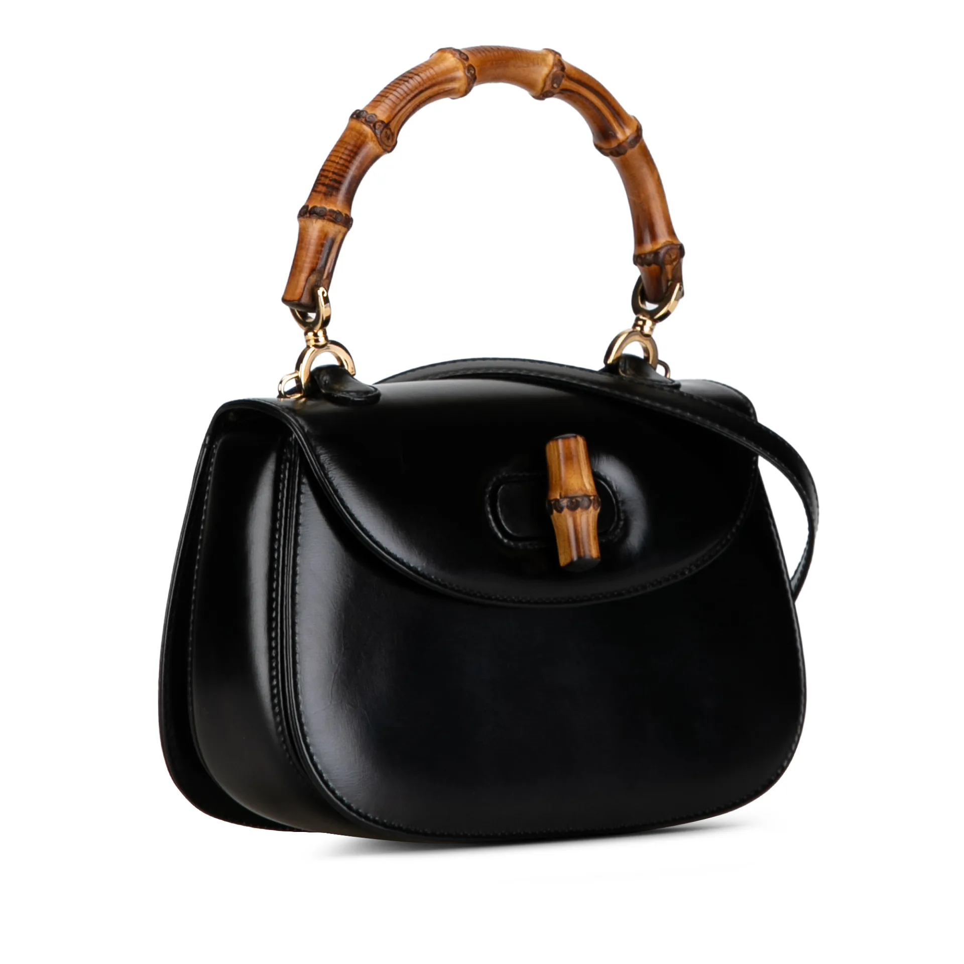 Gucci Small Leather Bamboo Night Satchel