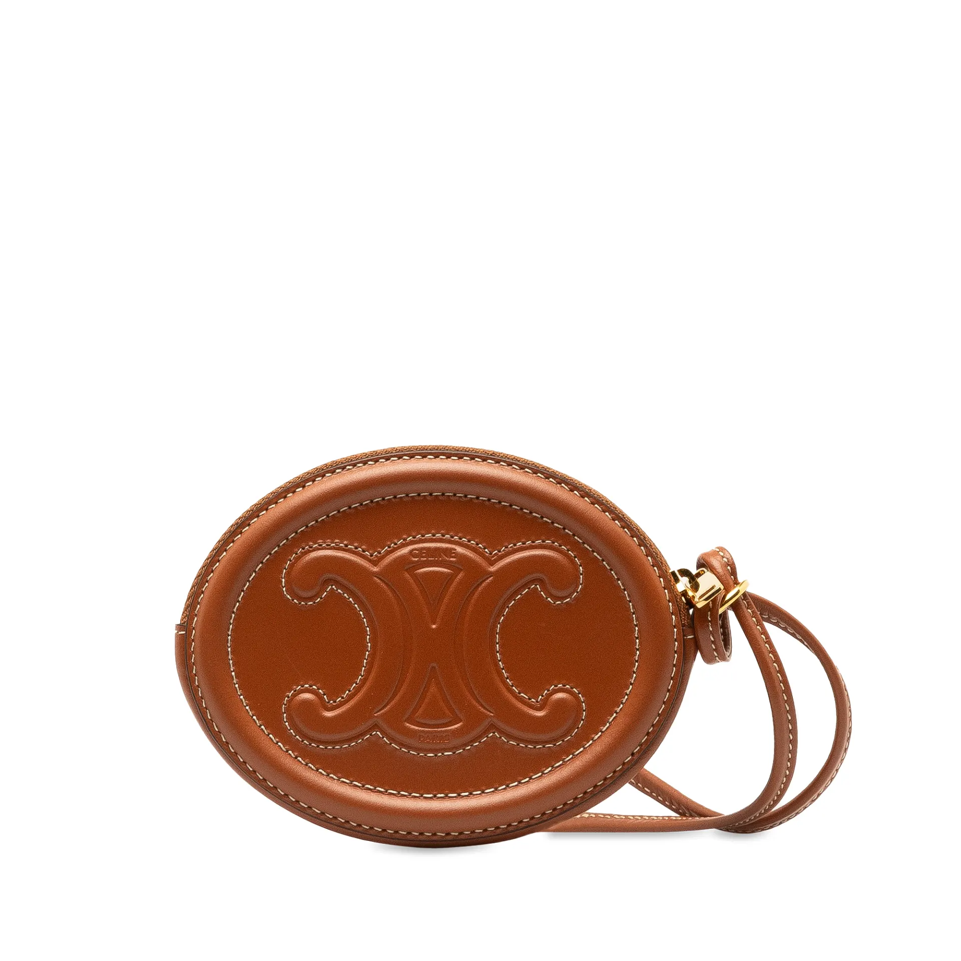 Celine Triomphe Cuir Oval Clutch