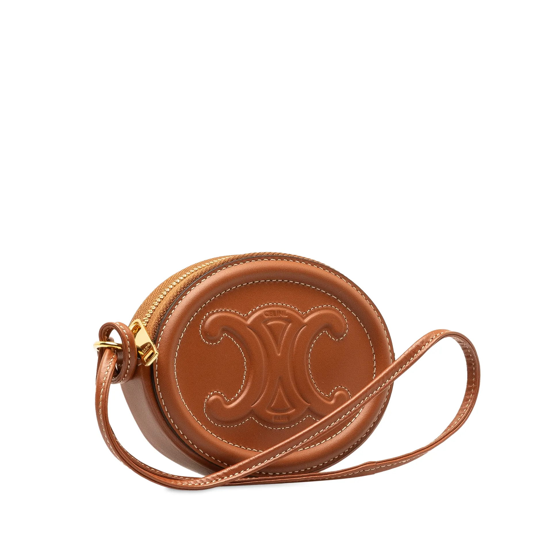 Celine Triomphe Cuir Oval Clutch