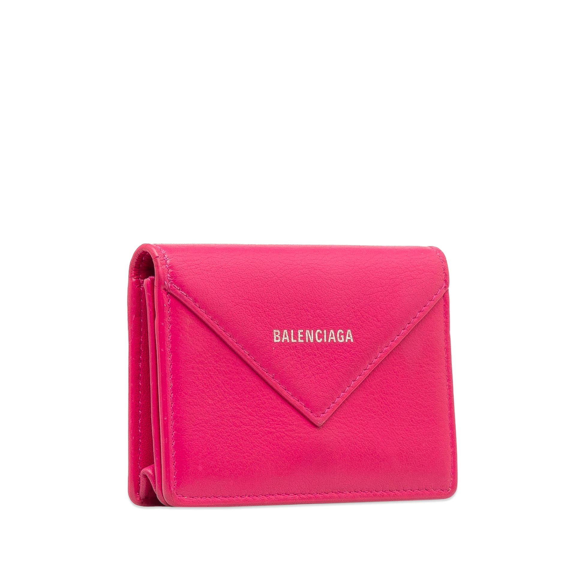 Balenciaga Mini Papier Leather Compact Wallet