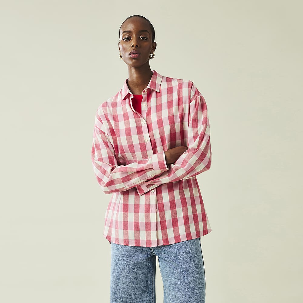 Edith Organic Cotton Flannel Check Shirt