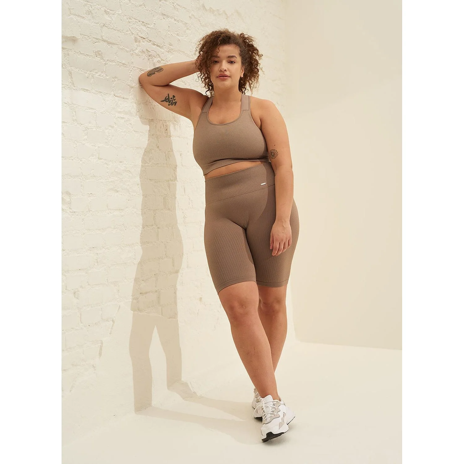 Espresso High Support Ribbed Bra