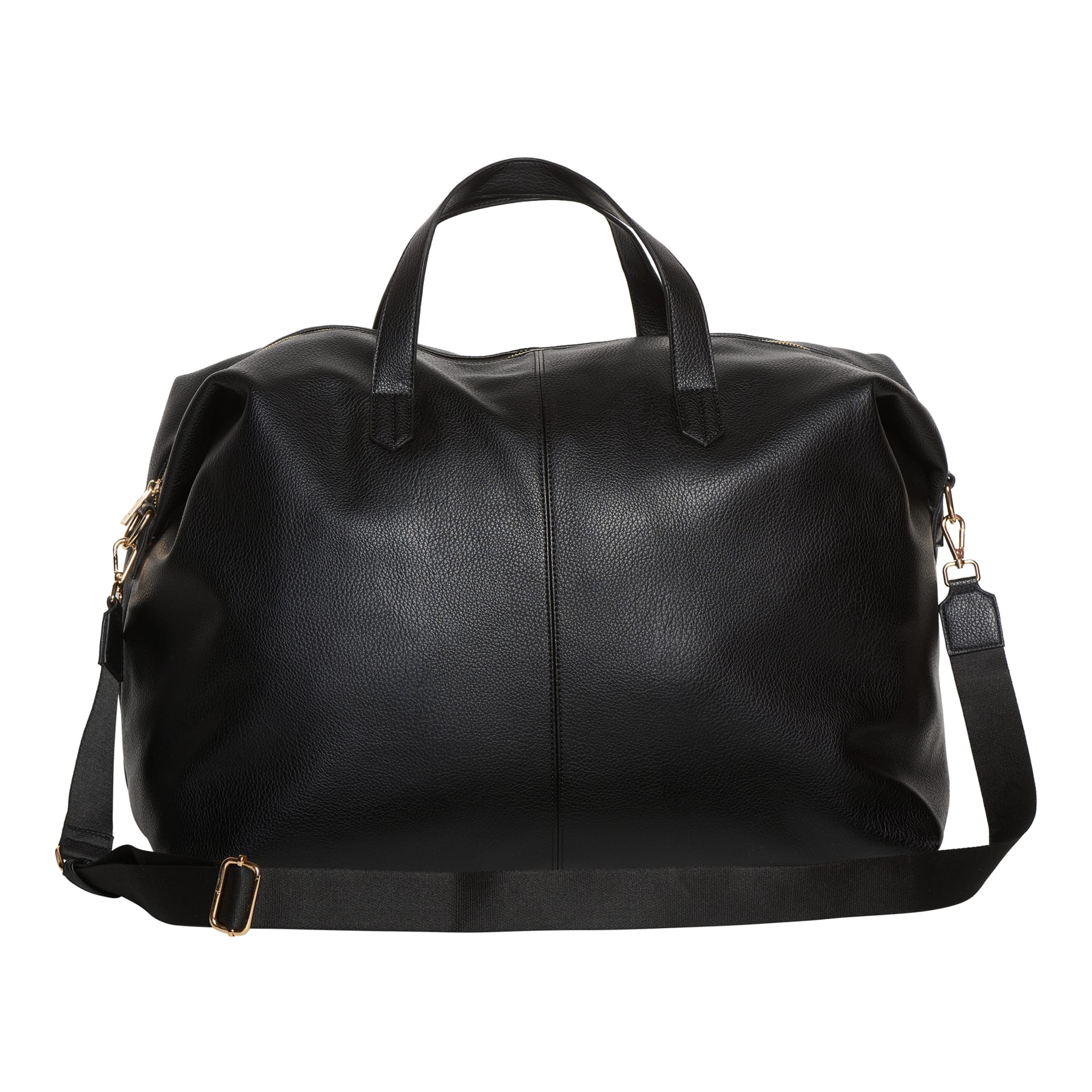 Holdall Weekend Bag - Black Leather Look