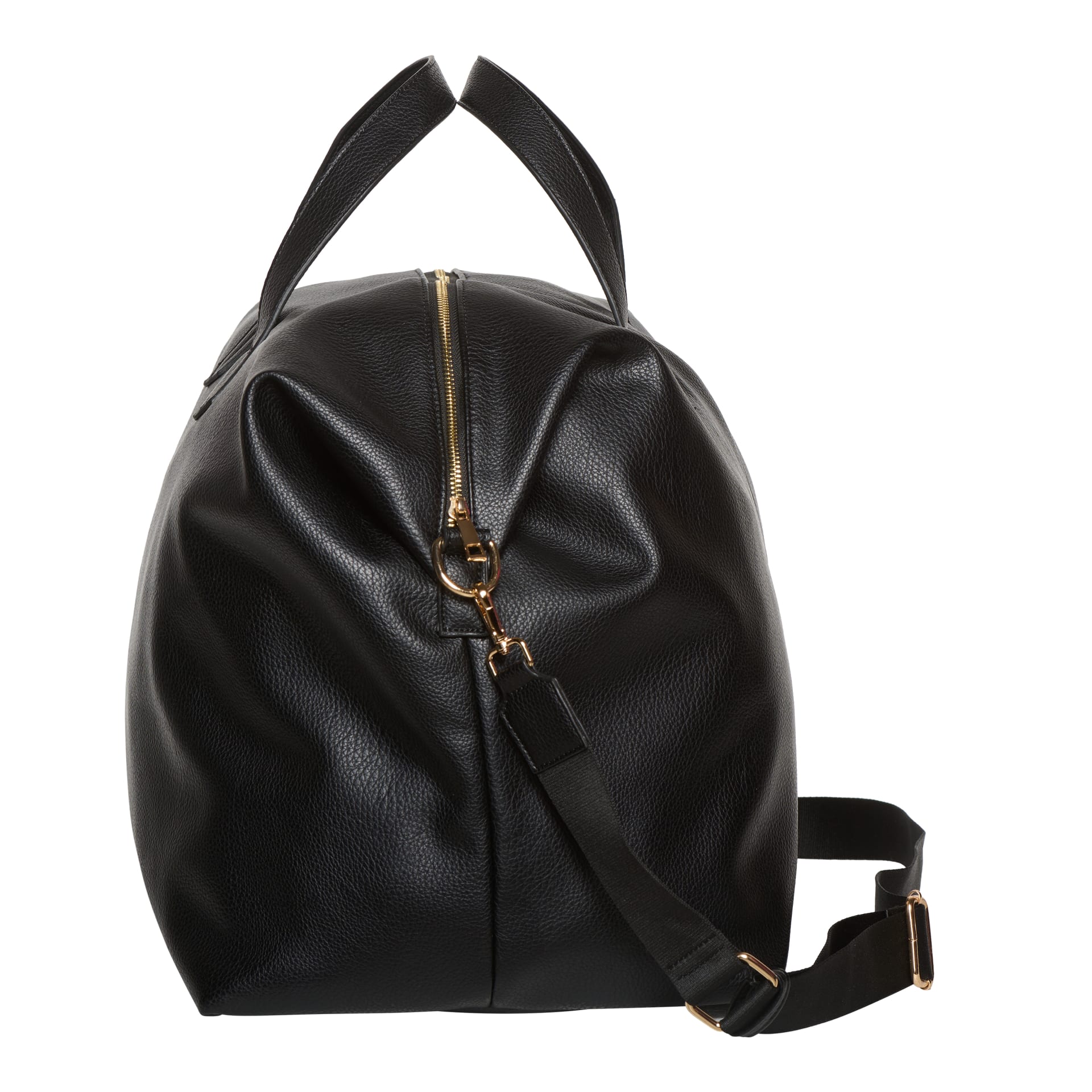 Holdall Weekend Bag - Black Leather Look