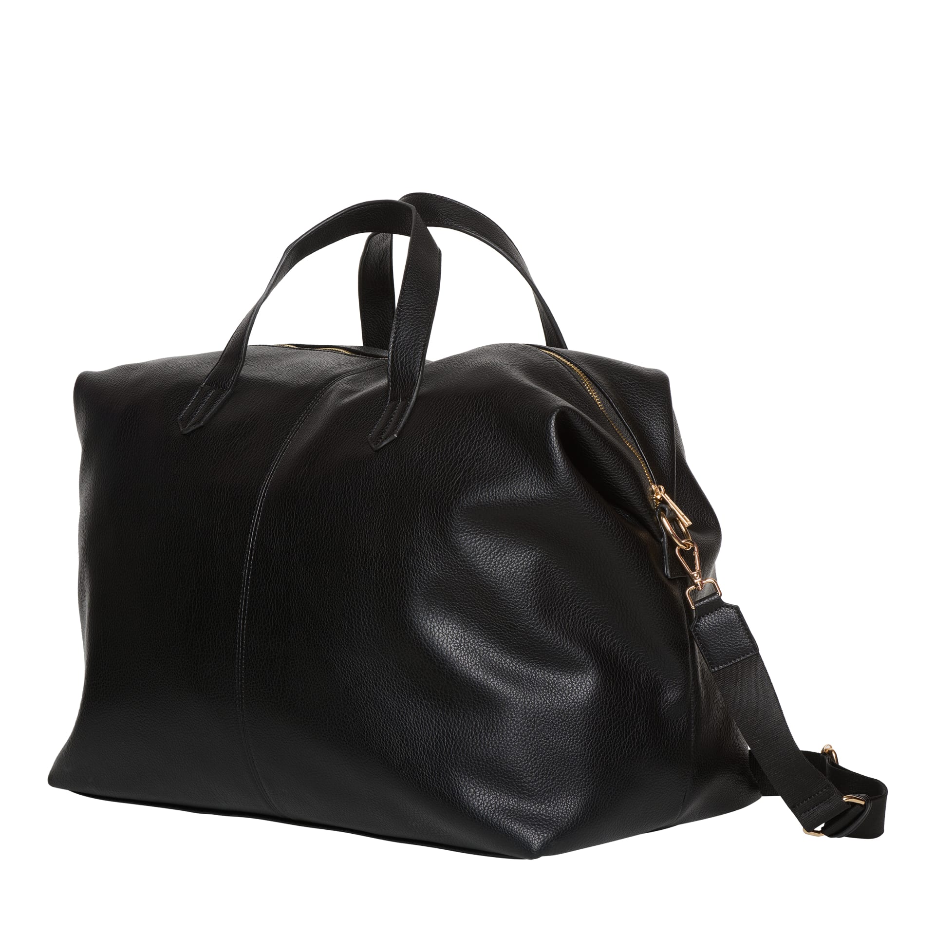 Holdall Weekend Bag - Black Leather Look