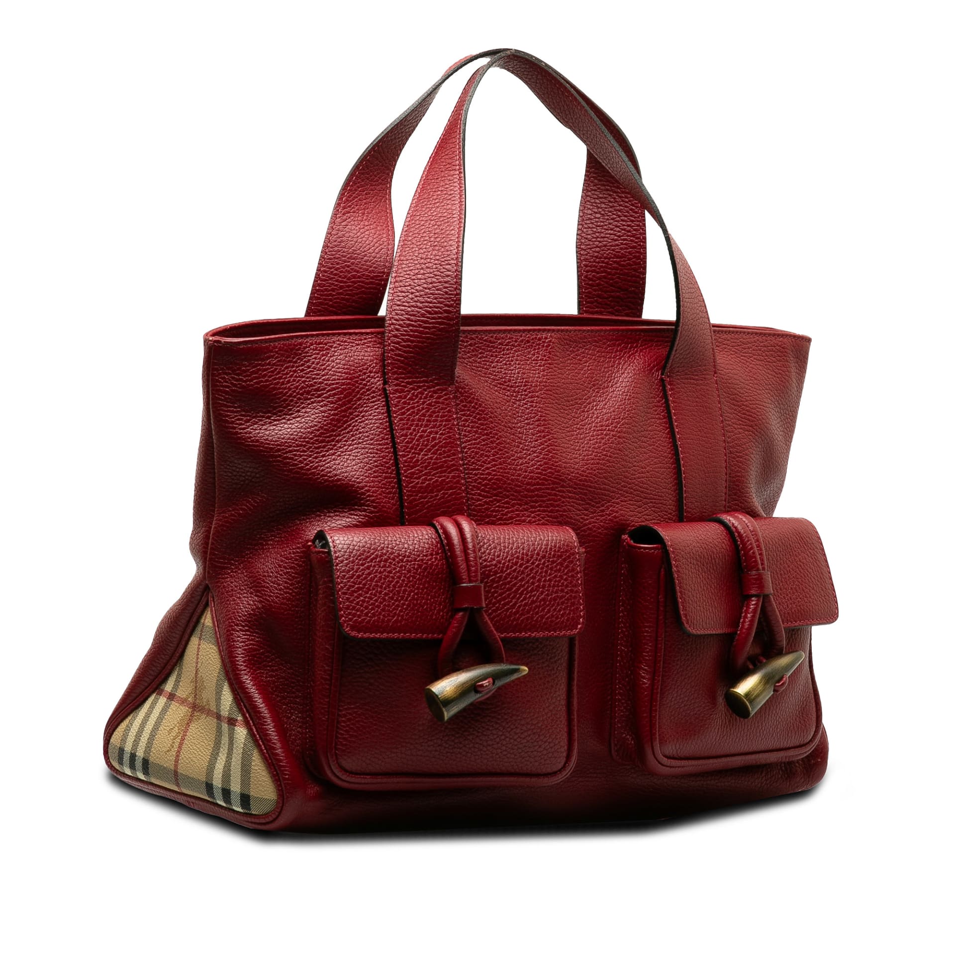 Burberry Leather Horn Toggle Tote Bag