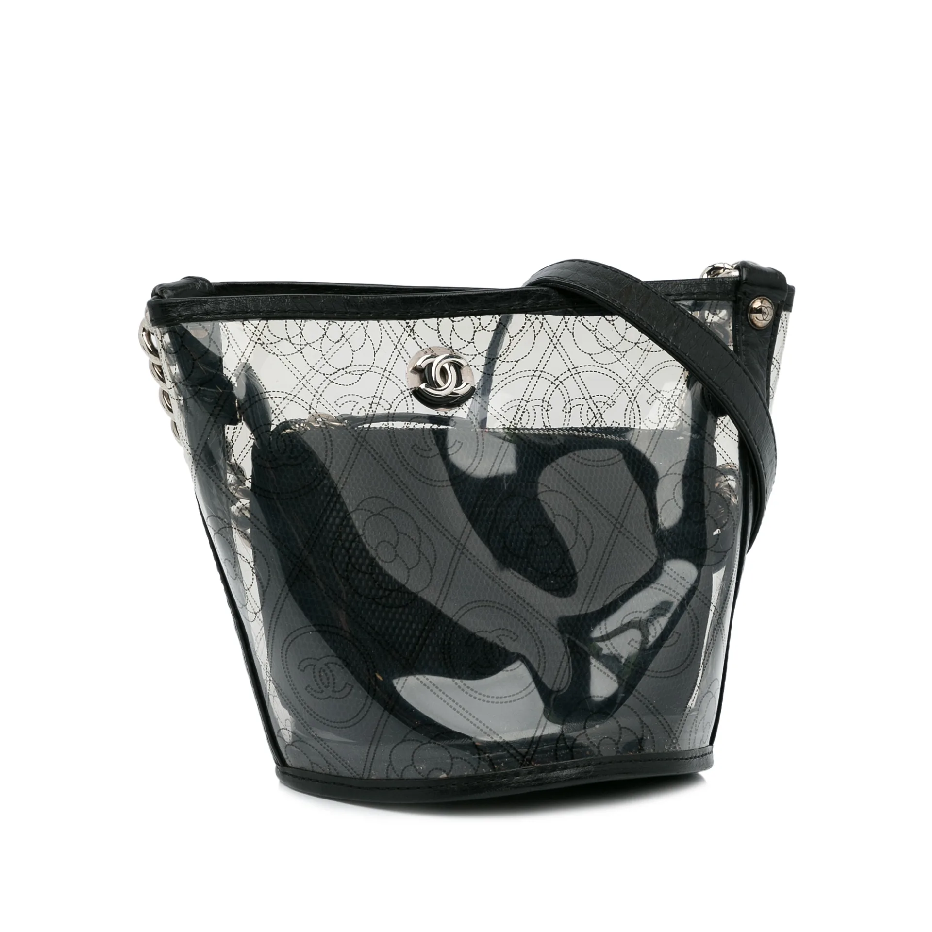 Chanel Camellia Pvc Bucket Bag