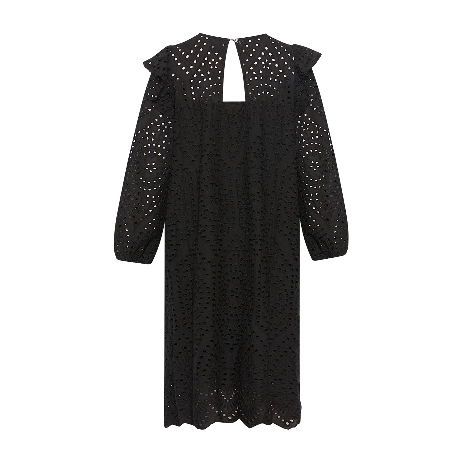 Dalia, Long L/s Dress, Cotton - Black