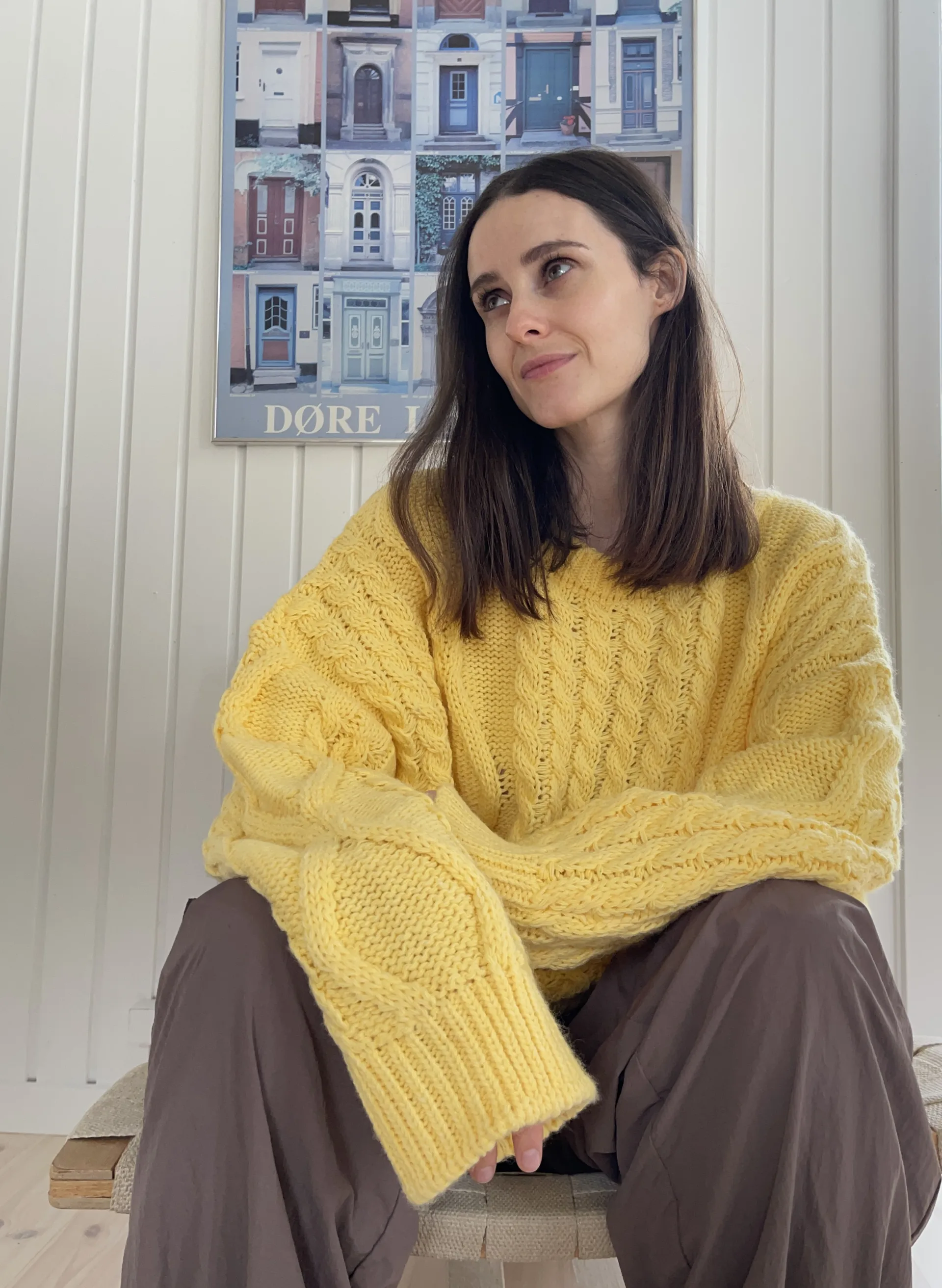 Carla, O-neck Oversized Knit - Sun Yellow