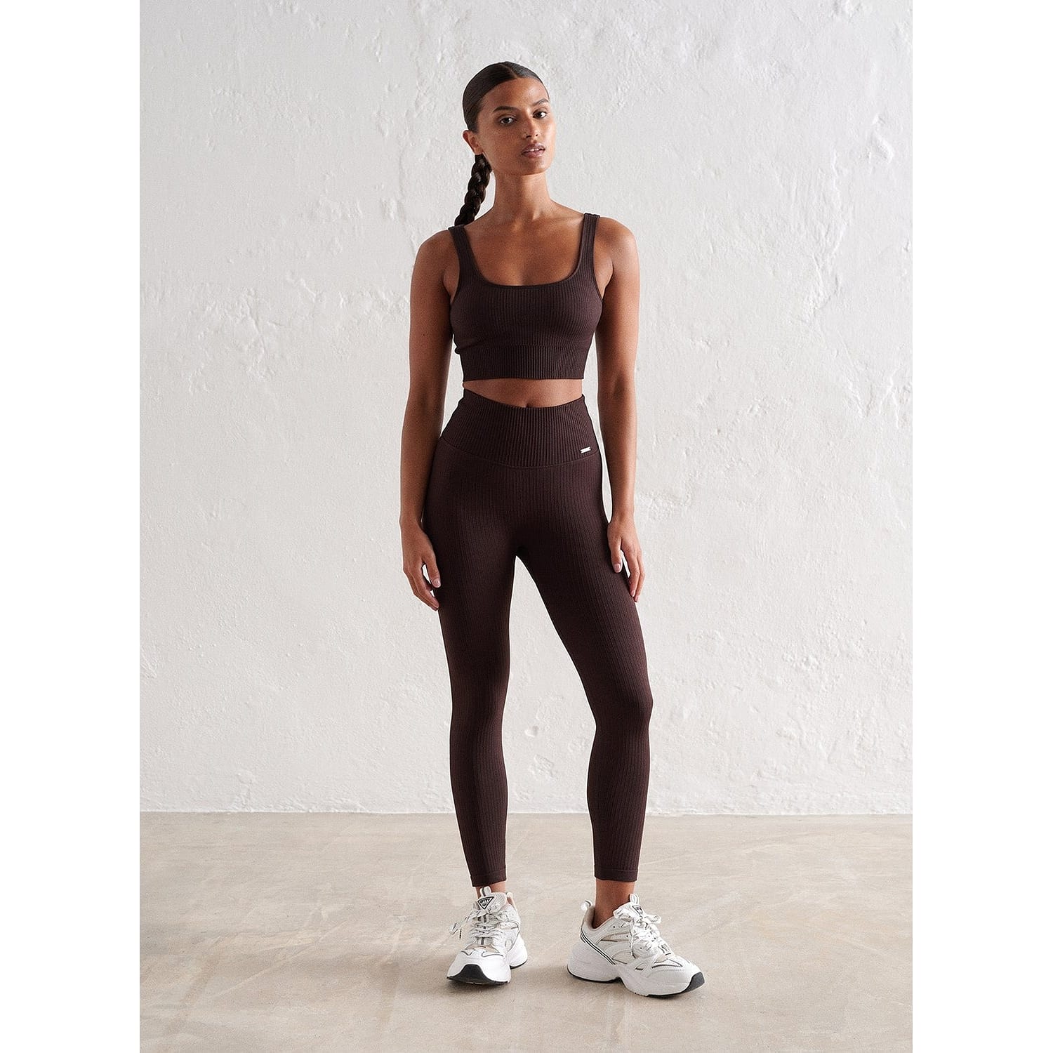 Cacao Ribbed Seamless Petite Tights