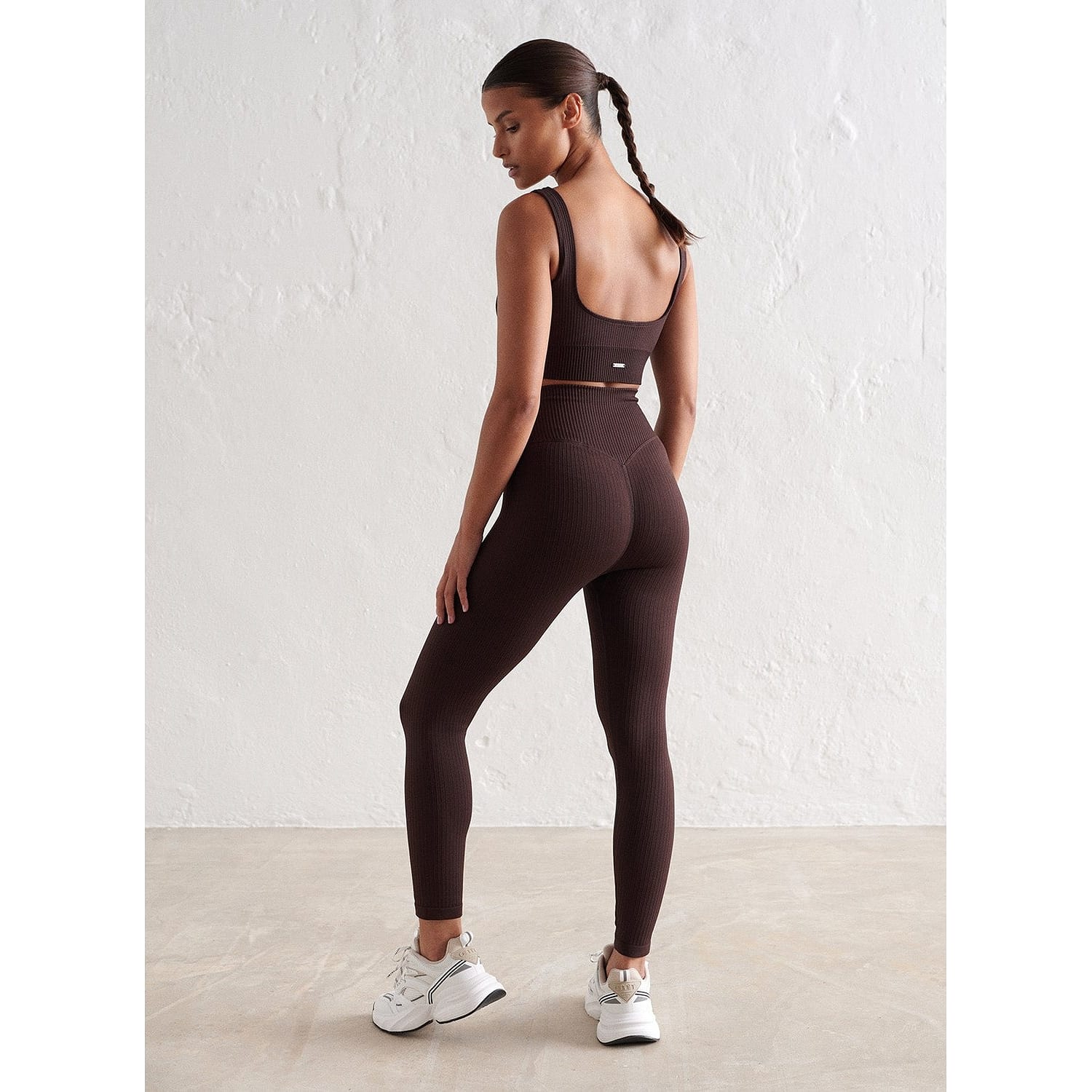 Cacao Ribbed Seamless Petite Tights