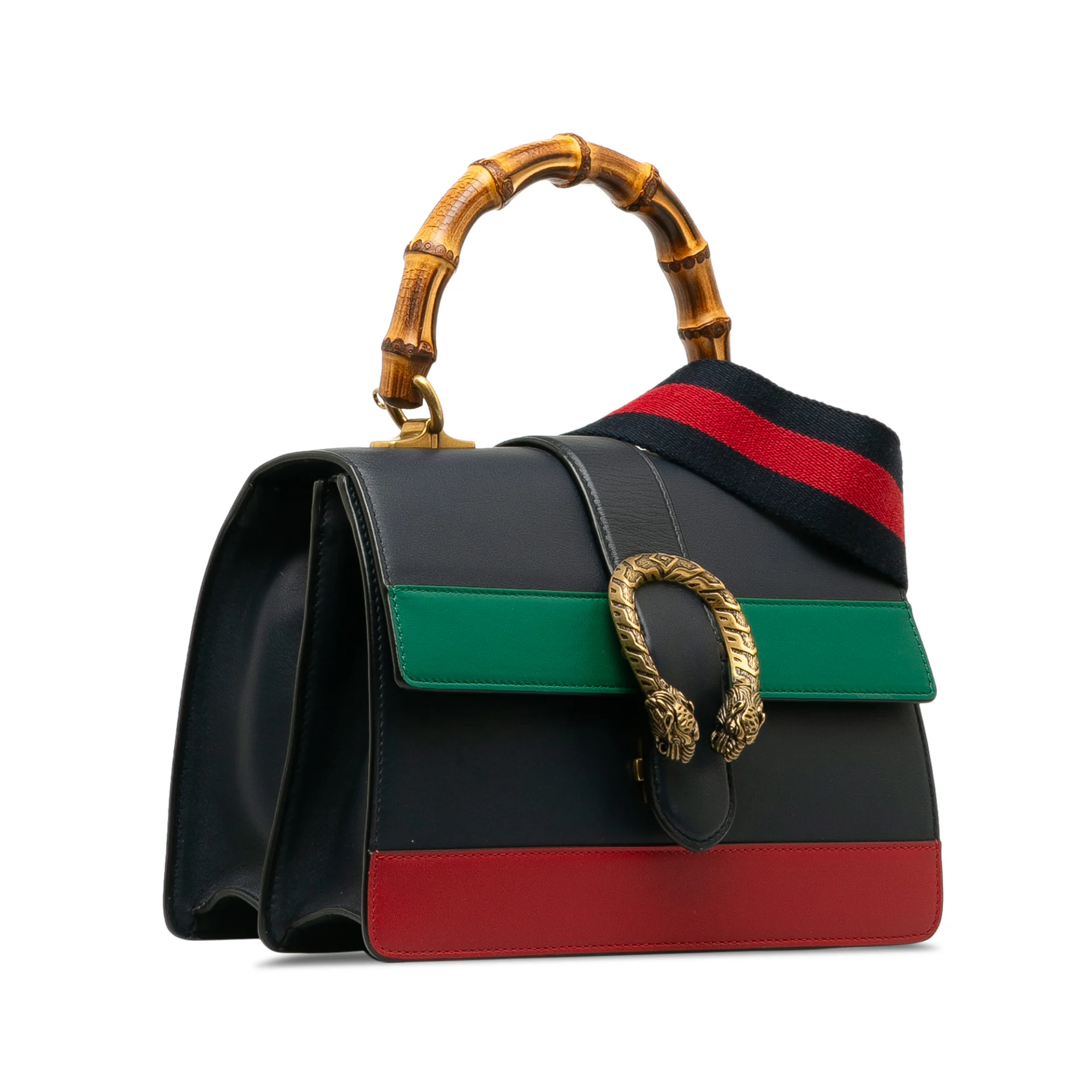 Gucci Medium Bamboo Dionysus Web Leather Satchel