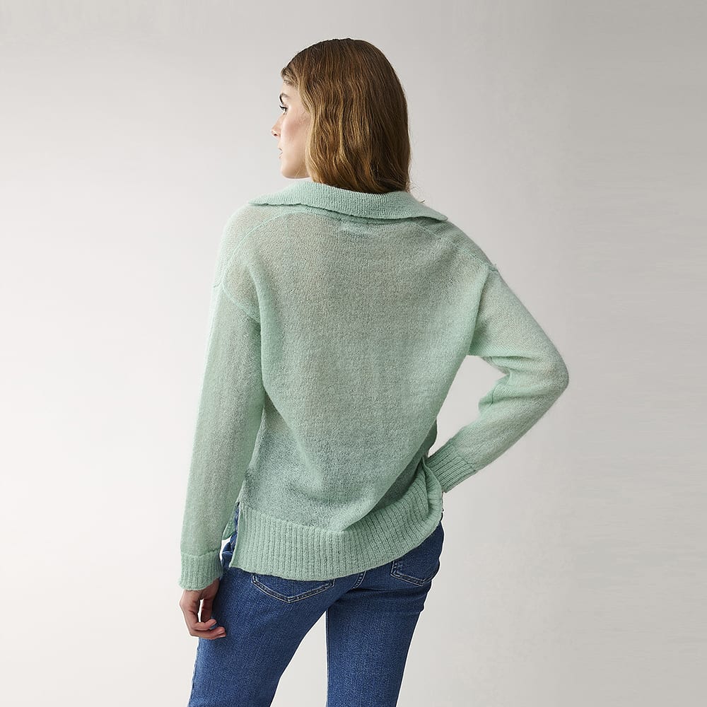 Peyton Mohair Blend Knitted Polo Sweater