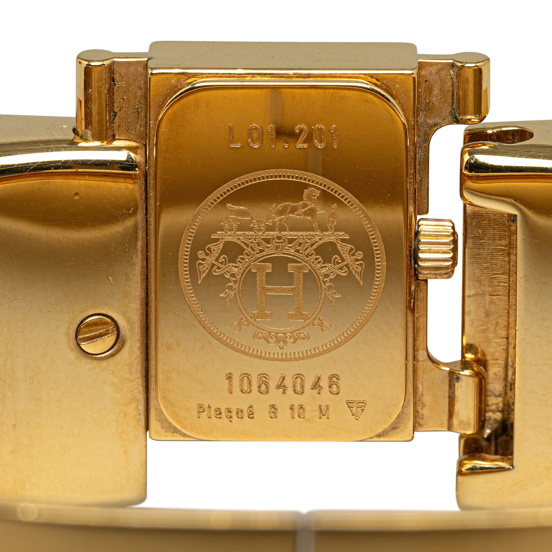 Hermès Quartz Gold Plated Stainless Steel Loquet Watch