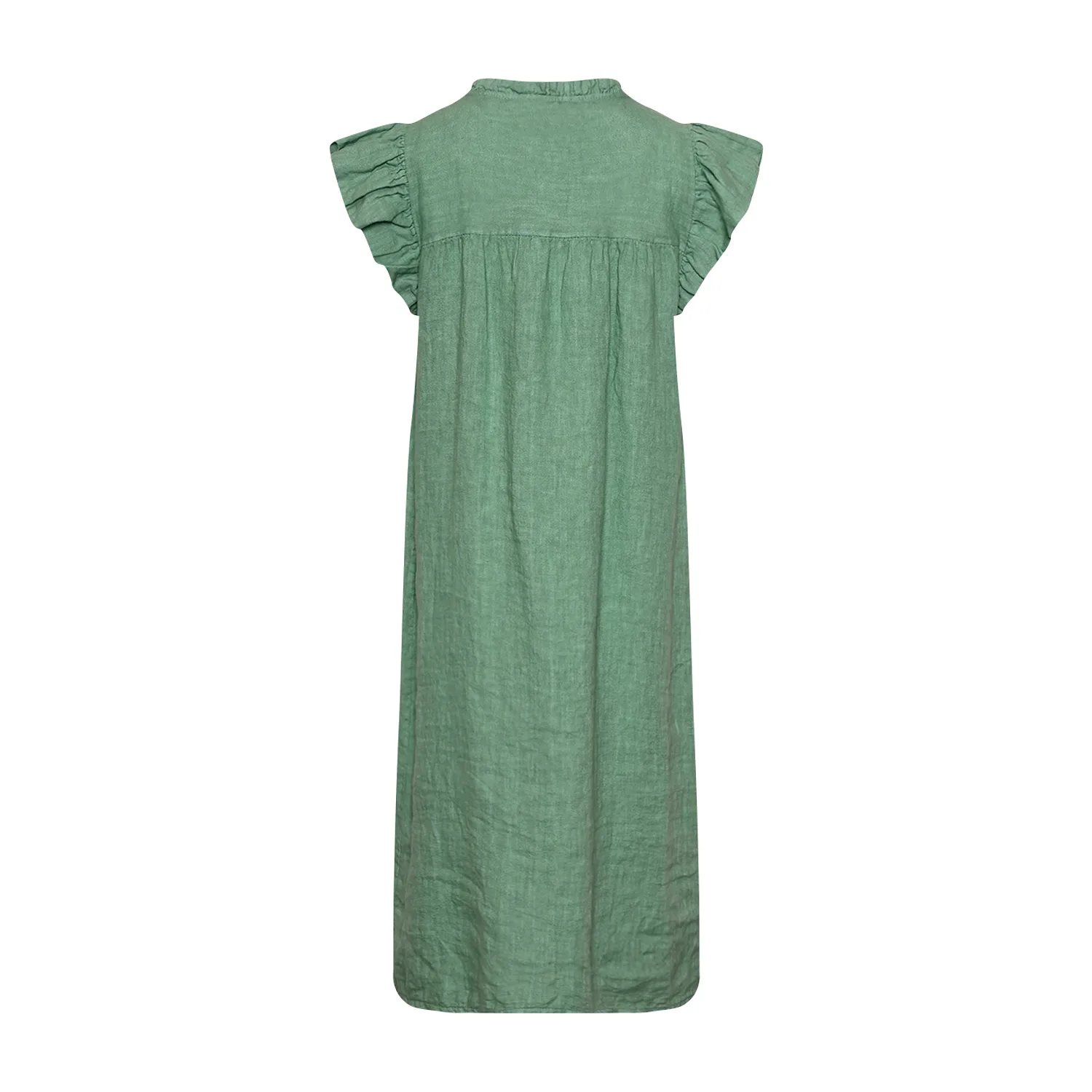 Etta, Frill Dress, Linen - Dusty Mint